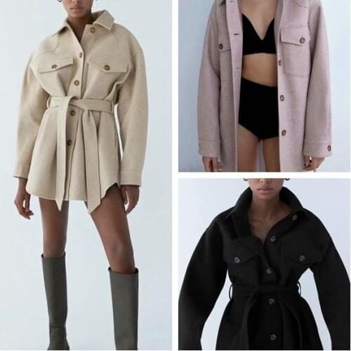 Womens New Vogue Jacket Winter Coat With Sashes Loove Chic Coat Long Sleeve Button Jacket Pockets Women Mid-length Overcoat