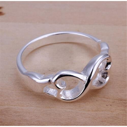 925 sterling silver 8-shaped heart Rings For women size 7 8 9 Fashion party Christmas Gifts wedding high quality Jewelry