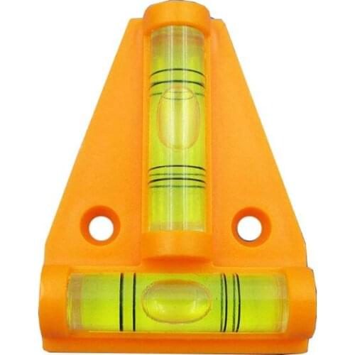 1pcs Plastic T-type Level Bubble Triangular Orange Color Acrylic level Vails Ruler Horizontal Instrument size 58*44*14mm