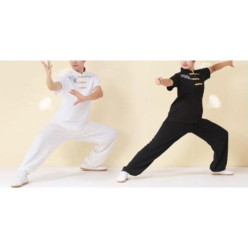 2colors Summer UNISEX black/white kung fu suits martial arts uniforms taiji tai chi clothing sets cool