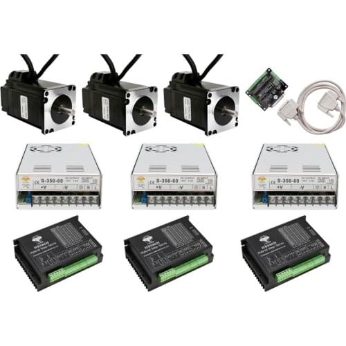 3 axis Closed-Loop Stepper motor NEMA34 34SSM1460 142mm 9N.m 1278 oz.in 6A 1000line&Servo Driver Power CNC Controller Kit