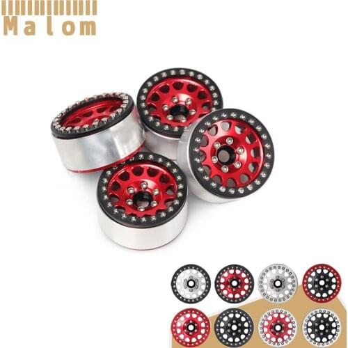 4pcs Aluminum Alloy 1.9inch Beadlock Wheels Rims 12mm Hex Mount for 1/10 RC Crawler Traxxas TRX4 Axial SCX10 90046 D90 TF2 KM2