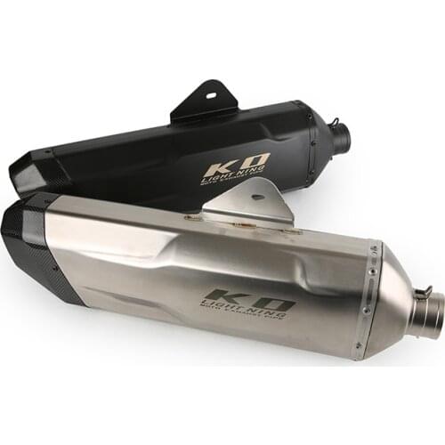 540mm Motorcycle 51mm Inner Exhaust Muffler Pipe Universal Exhaust Tips with Removable DB Killer Escape for CBR500R ZX6R Z750