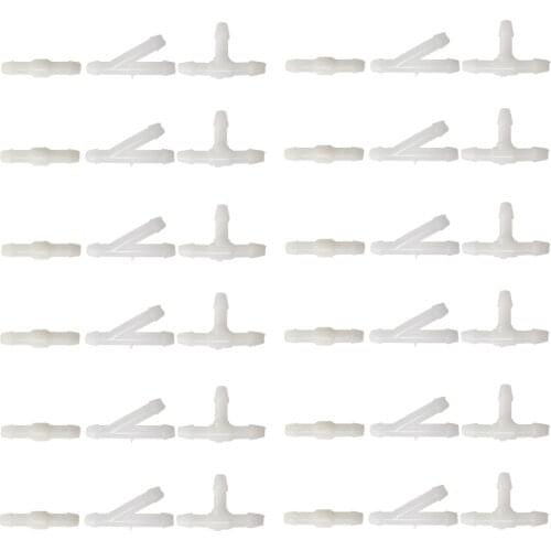 60Pcs/set Windshield Hose Connectors Car Windshield Nozzles Jet Tubing Joint T/Y/I Type Splitter Car Windshield Tube Connectors