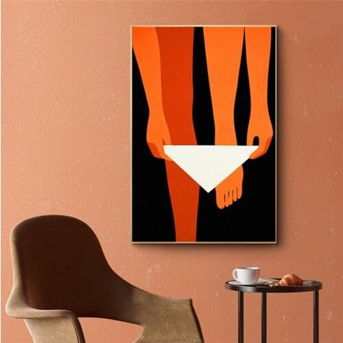 Abstract Sexy Woman Briefs Poster Modern Fashion Minimalism Canvas Painting Trendy Wall Art Pictures for Girl Bedroom Home Decor