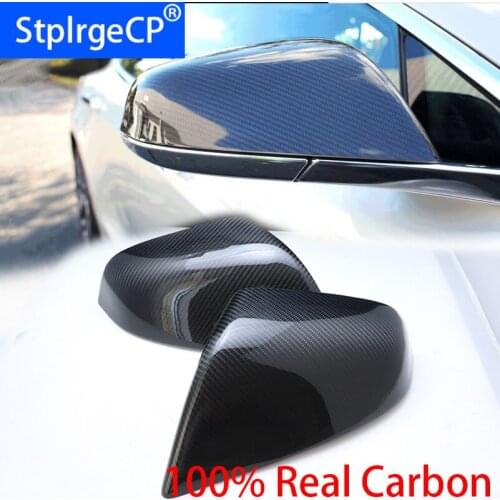 100% Real Carbon Fiber Shell sport style Side Mirror Cover Cap for Tesla model S 2014 2015 20016 2017 2018 car styling