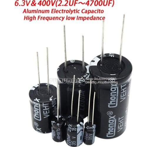 Electrolytic Capacitor 6.3V 16V 25V 35V 50V 63V 200V 400V 450V 10UF 22UF 47UF 100UF 220UF 330UF 470UF 1000UF 0.1UF 0.22UF