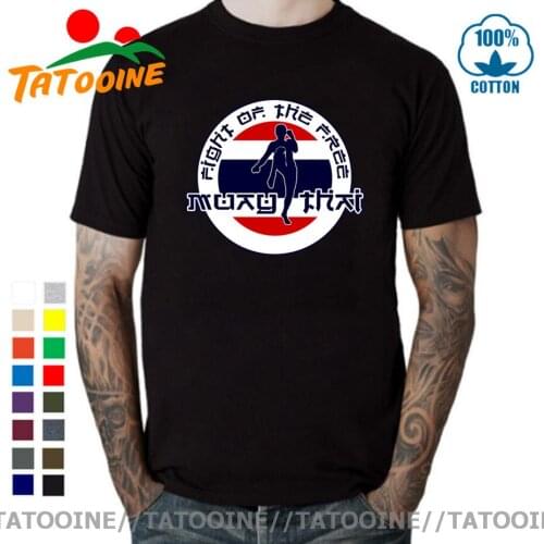 Fight of the free for Sports for Life Men T Shirt Muay Thai Kick Thailand Martial Art Logo Badge T-Shirt Crazy Designer T Shirts