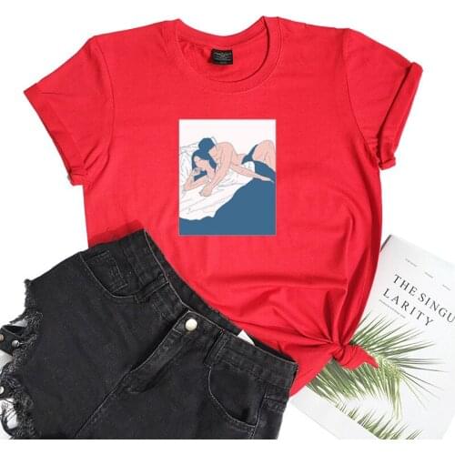 New Fashion T shirt Woman Spring Summer Couple Print Short Sleeve O Neck Cotton Women Top Slim Fit Soft Women Tshirt
