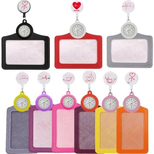 Personal Stethoscope Designs Love Heart Glasses Nurse Doctor Unisex Retractable Pocket Watches Badge Reel Card Holder Gift Clock