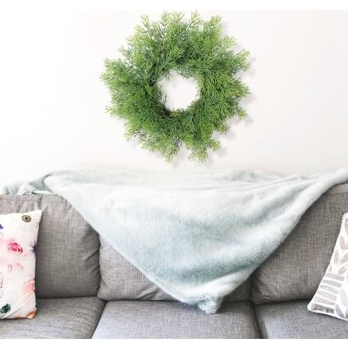 Artificial Plants Hinoki Cypress Leaf Wreath Fake Grass Ring Holiday Party Christmas Tree Ornaments Pastoral Pendant Cypress