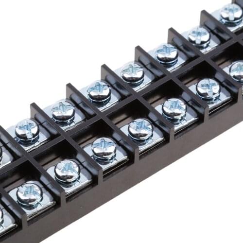 Barrier Terminal Strip Block Dual Row 10 Position Screw Insulated 600V 25A