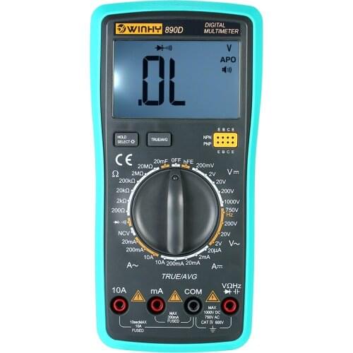 Multi-functional Handheld LCD Digital NCV True RMS Multimeter DC/AC Voltage Current Meter Capacitance Resistance Diode Tester