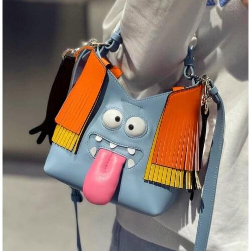 Fashion Funny design women shoulder bags funny box messenger bag luxury Genuine Leather crossbody bag ladies small chic purse