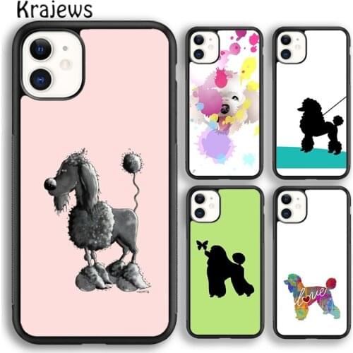 Krajews Cartoon Poodles Pattern Soft Phone Case Cover For iPhone 5 SE 6s 7 8 plus X XR XS 11 12 pro max Samsung Galaxy S8 S9 S10