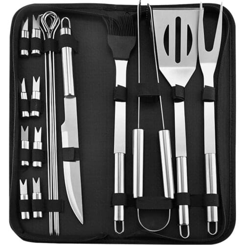 5/9/18 Pcs/set Stainless Steel BBQ Barbecue Tools Set Kit Grill Cookware Utensils With Storage Case Outdoor BBQ Supplies