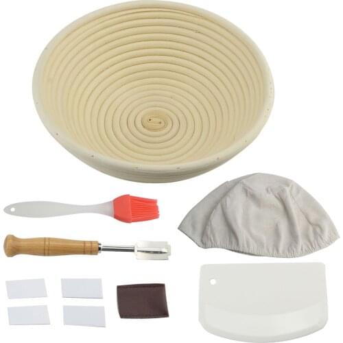 Banneton Proofing Bread Basket Round Baking Cake Pans Proving Rattan Bread Basket Fermentation With Cloth Bag