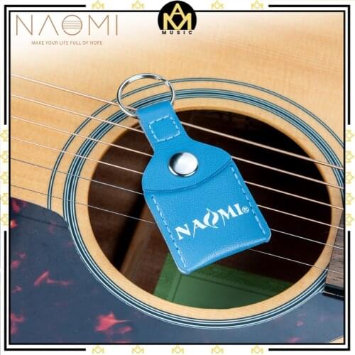 Guitar Picks Set W/ 3 picks+ Leather Bag Ukulele Picks Guitar Pick Holder Keychain Shape Guitar Accessories