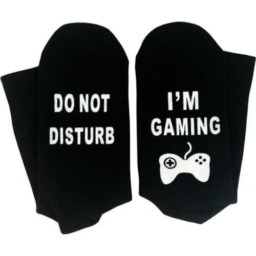 Unisex Novelty Socks Do Not Disturb I Am Gaming Funny Letter Printed Socks MU8669
