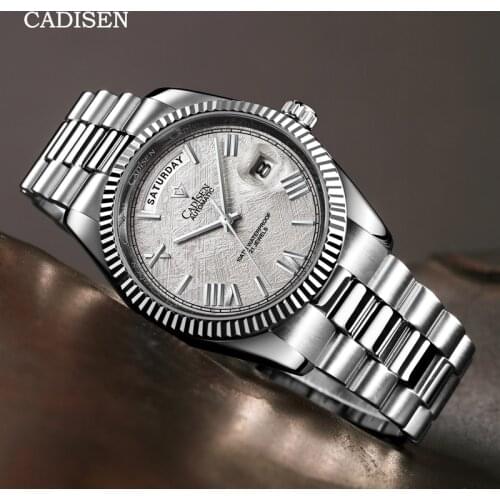 CADISEN 2021 New Watch For Men Automatic Men Mechanical Wristwatches MIYOTA 8285 Sapphire Business Stainless Steel Montre Homme