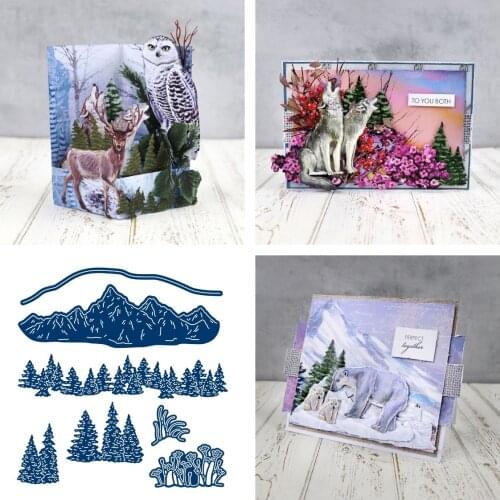 New Arrival 2021 Into The Mountains Cutting Dies Scrapbook Diary Decoration Stencil Embossing Template DIY Greeting Card Albums