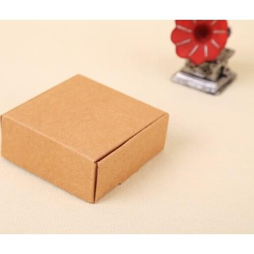 Wholesale 80pcs/lot 9.5*9.5*3.5cm Brown Carton Kraft Box, Gift Packing Boxes, Soap Packaging, Storage Item free shipping