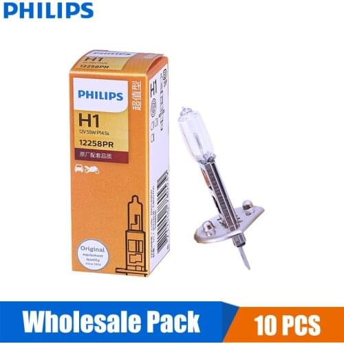 10PCS Philips Vision H1 12V 55W P14.5s 12258PRC1 +30% Bright Original Light Car Halogen Head Lamps Auto Bulbs Wholesale Pack
