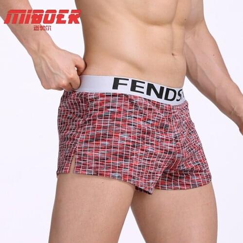 Sexy 2018 Fashion New Men Breathable Cotton Built in pouch Underwear Sexy Shorts Boxer Shorts Men Pants Hot Sale Size M L XL XXL