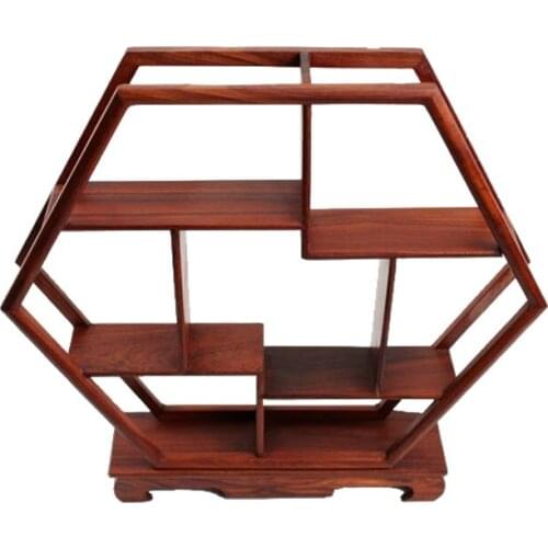 Shelf mahogany tea curio shelf * red sandalwood * teapot antique teapot base shelf