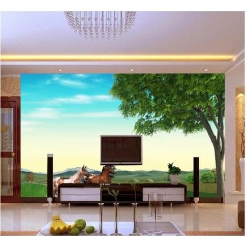 Custom 3d wallpaper Non-woven Rural pastoral landscape in TV setting wall paintings wallpaper