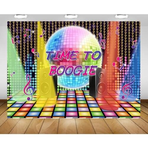 Time to Boogie Party Photography Background 80s 90s Disco Photo Backdrop Neon Spotlight Music Hip Hop Backdrops for Photo Studio