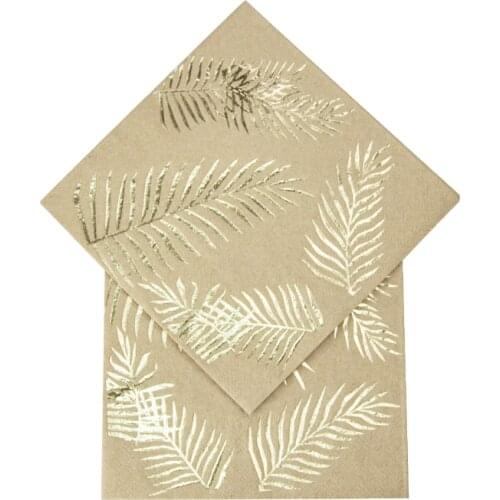 16pcs Eco-Friendly Napkin Square Palm Leaf Birthdy Party Decorations Supplies Disposable Tableware