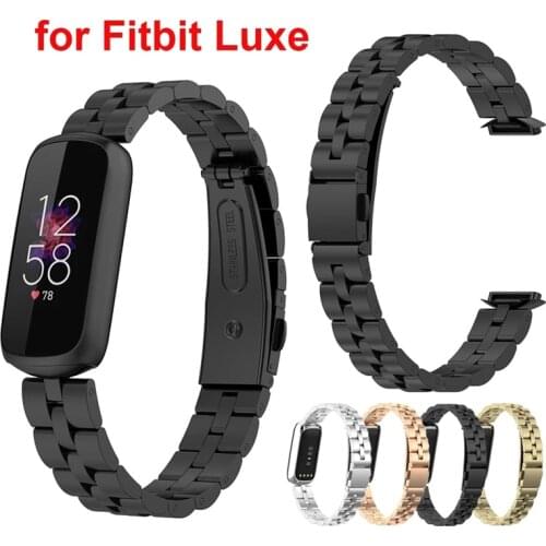 Silver Metal Strap for Fitbit Luxe Band Adjustable Stainless Steel Bracelet Replacement Strap Wristbands for Women Men