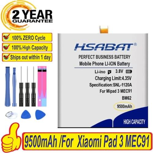 Top Brand 100% New 9500mAh BM62 Battery for Xiaomi Pad 3 Mipad 3 MEC91 Batteries + free tools