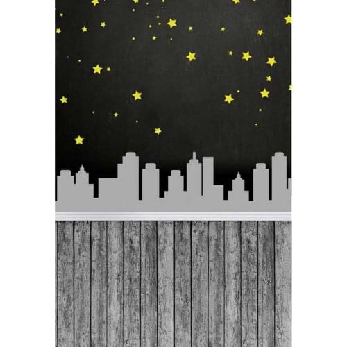 TR 8x8f Cartoon City Night Bright Starlight Real Professional Photography Background Wood Floor Photo Backdrop Studio Photo Prop