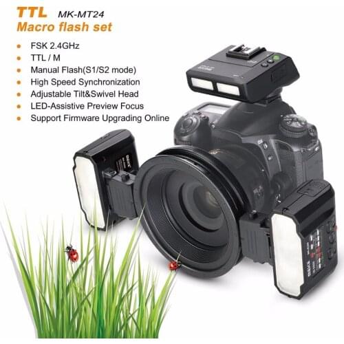 Mcoplus Meike MK-MT24 Macro Twin Lite Flash for Nikon D7100 D7200 D5300 D3000 D3200 D3300 D750 D5200 D5500 D7000 SLR Cameras