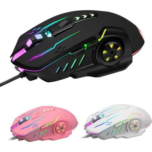 V7 Colorful Mouse DPI Adjustable 6 Buttons Mechanical Optical Gaming Mice for Computer