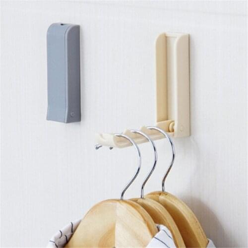 1pc Folding Clothes Hanger Creative Foldable Door Household Invisible Coat Hook, Coat Hook, Plastic Wall Hanging Hanger Hook