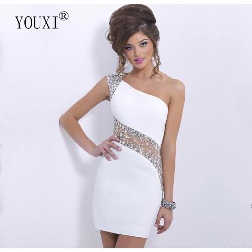 Женские вечерние платья на одно плечо YOUXI China At AliExpress