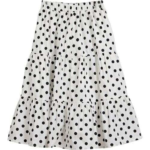 2021 Spring & Summer Girls Cotton Plaid Skirt Teen Girls Maxi Skirt Fashion Big Children Clothes Age 4 6 8 10 12 14 Years