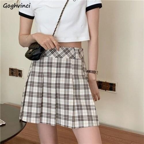 Skirts Women Plaid Fashion Ladies Clothing Sweet Girls Sexy Streetwear Ulzzang All-match Simple Chic Harajuku Elegant Soft Ins