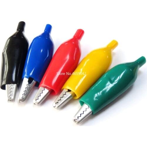 10PCS 27mm Small Insulation Boot Metal Alligator Clip Electric Test Lead Colorful small crocodile clip 6 Color