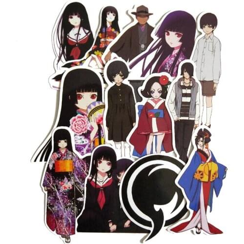 13PCS Anime hell girl DIY Waterproof Stickers For Suitcase Laptop Luggage Fridge Phone Car Styling DIY Decal