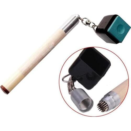 2 in 1 Pocket Chalk Holder Prep Stick Billiard Snooker Pool Cue Tip Pricker home club competition Scuffing Shaping Repair Tool