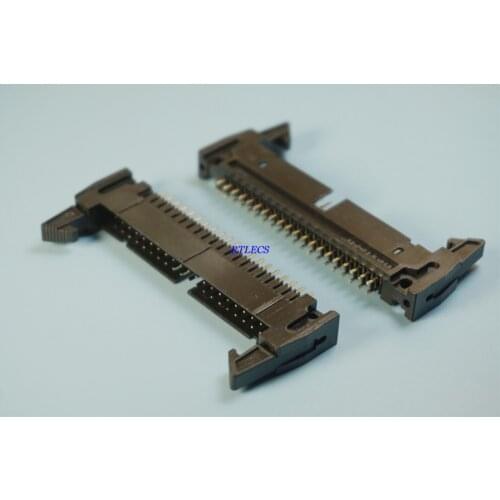 200 pcs Ejector box header 2.54mm 40 Pin 2x20P 2.54x2.54mm vertical Male shrouded long latches straight DIP through hole mount