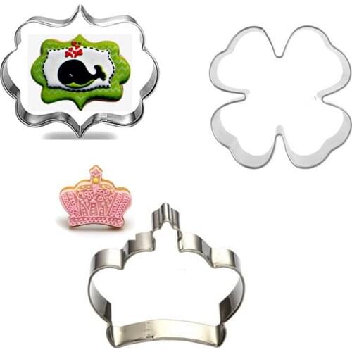 3pcs/set Cookie Press Icing Set Baking & Pastry Tools Dessert Decoration Biscuit Cutter Stainless Steel Kitchen Accessories