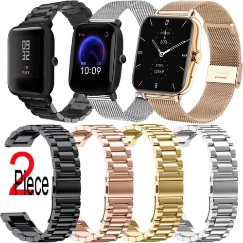 Stainless Steel Band For Xiaomi Amazfit Bip U Pro S Amazfit GTS 2 Mini Bracelet Watchband Smart Watch Strap Milanese Wristband