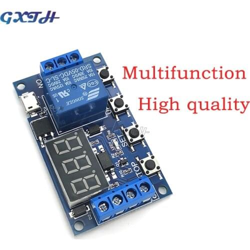 DC 6-30V Support Micro USB 5V LED Display Automation Cycle Delay Timer Control Off Switch Delay Time Relay 6V 9V 12V 24V