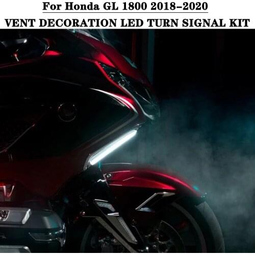 Motorcycle Decorative Lights For Honda GL 1800 Gold Wing 1800 2018 2019 2020 LED Lighted Vent Trim Chrome