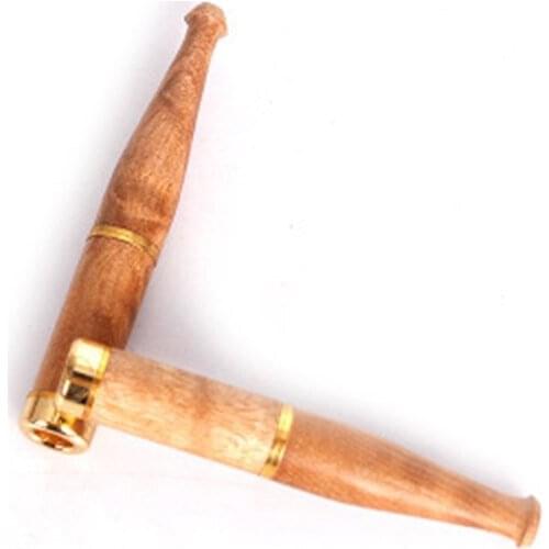 1Pcs Wood Portable Filter Smoking Pipe Tobacco Pipe Narguile Grinder Smoke Cigarette Holde